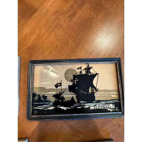 Vintage 1940s bubble glass picture bundle silhouette figures - Picture 3 of 7